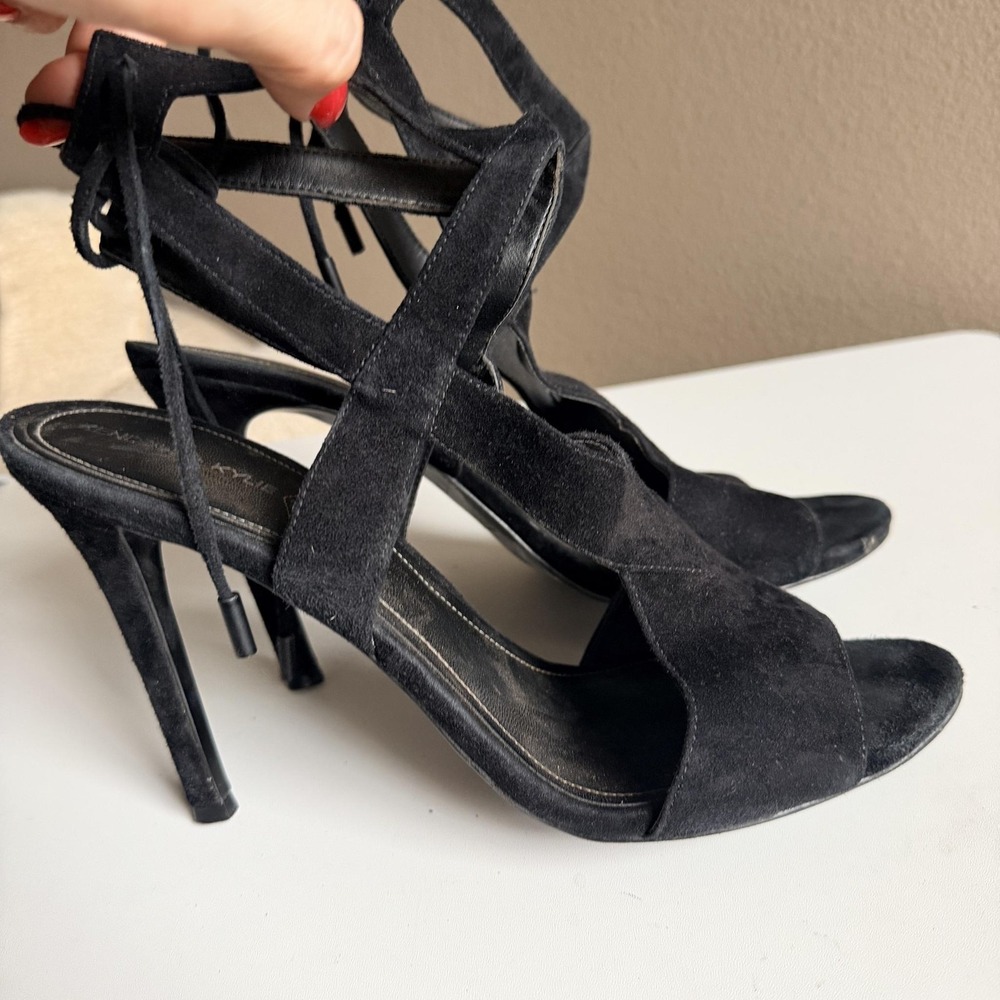 Kendall + Kylie Shoes Womens Size 10 Black Suede Strappy Lace Up Heel Sandals